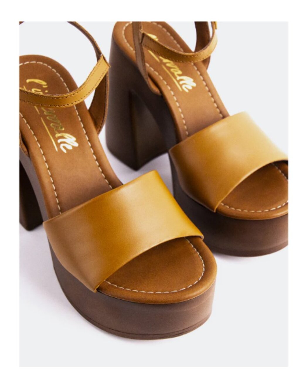 Veria Tan Leather Platform Sandals